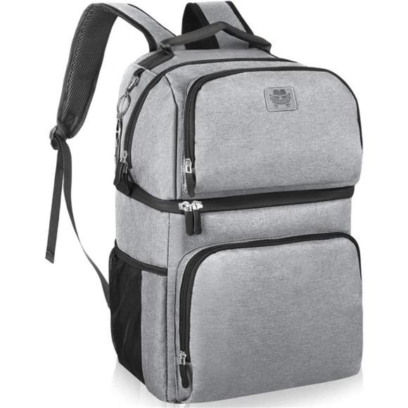 Double Deck 40 Cans Insulated Cooler Backpack, Leakproof Spacious Lightweight - Picture 1 of 6